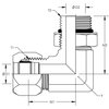 World Wide Fittings Flareless Compression to Male O-Ring Boss Adjustable 90° Elbow 7515X04X04